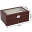 12 Slot Pu Leather Lockable Watch and Jewelry Storage Boxes Brown Carousel 4