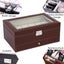12 Slot Pu Leather Lockable Watch and Jewelry Storage Boxes Brown Carousel 6