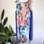 Vivid Size 14 Sleeveless Dress Blue Pink Floral Abstract Print Carousel 6