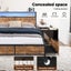 Levede Double Bed Frame Industrial RGB LED Drawers Storage Headboard USB Charge Carousel 4