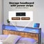 Levede Double Bed Frame Industrial RGB LED Drawers Storage Headboard USB Charge Carousel 5