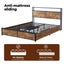 Levede Double Bed Frame Industrial RGB LED Drawers Storage Headboard USB Charge Carousel 8