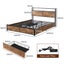 Levede Double Bed Frame Industrial RGB LED Drawers Storage Headboard USB Charge Carousel 9