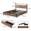 Levede Double Bed Frame Industrial RGB LED Drawers Storage Headboard USB Charge Carousel 2