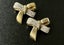 Vintage pave set pair Bow brooches 2 tone GP Carousel 1