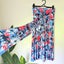 Who's Henri Size M Strapless Floral Maxi Dress Blue Pink White Carousel 2