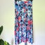 Who's Henri Size M Strapless Floral Maxi Dress Blue Pink White Carousel 3