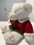 Large Plush White Santa Bear with Red Knitted Cardigan Carousel 6