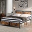Metal Industrial Queen Bed Frame Spring Mattress Base Set HD 35cm Foam Brown Carousel 1