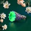 Uranium Glass Lovers UV Glow Victorian/Gothic Design Sterling Silver Ring Carousel 1