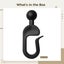 100 Pcs Plastic Curtain Hooks for Gazebo, Black Hooks for Curtains and Drap Carousel 6