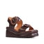 EOS Menorcas Chestnut Brown Leather Wedge Sandal Carousel 1