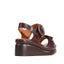EOS Menorcas Chestnut Brown Leather Wedge Sandal Carousel 2