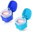 2 Pack Colors Denture Bath Case Cup Box Holder Storage Soak Container with Carousel 1