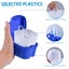 2 Pack Colors Denture Bath Case Cup Box Holder Storage Soak Container with Carousel 2