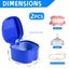 2 Pack Colors Denture Bath Case Cup Box Holder Storage Soak Container with Carousel 3