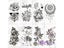 Body Art Temporary Tattoos Waterproof Rose Line Fake Tattoo Stickers For Men Carousel 2