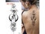 1 PC Fashion Women Girl Temporary Tattoo Sticker Black Roses Design Full Flower Carousel 1