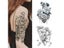 1 PC Fashion Women Girl Temporary Tattoo Sticker Black Roses Design Full Flower Carousel 2