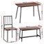 Artiss Dining Table And Chairs Set Of 4 Bench Kitchen Furniture Rustic Brown Carousel 2
