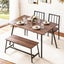 Artiss Dining Table And Chairs Set Of 4 Bench Kitchen Furniture Rustic Brown Carousel 6
