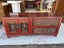 A Quality Solid Elm Carved Chinese Lacquered Low Cabinet Carousel 1