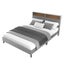 LED Bed Frame with Storage Headboard Queen Size Platform Mattress Base Wooden Carousel 6