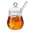 Honey Pot with Dipper and Lid Glass for Home Kitchen, Heat Resistant 8.4oz Carousel 1