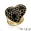 ''PILGRIM SKANDERBORG'' BLACK CRYSTAL RING, HEART SHAPED Carousel 1