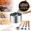 8Pcs Measuring Cups and Spoons Set Stainless Steel Measuring Set with Wood Carousel 4