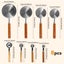 8Pcs Measuring Cups and Spoons Set Stainless Steel Measuring Set with Wood Carousel 7
