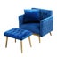 Artiss Armchair Ottoman Accent Chair Pillow Velvet Blue Carousel 1