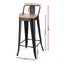 Artiss 2X Bar Stools Kitchen Counter High Chair Dining Stackable Metal Black Carousel 2