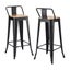 Artiss 2X Bar Stools Kitchen Counter High Chair Dining Stackable Metal Black Carousel 1