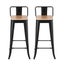 Artiss 2X Bar Stools Kitchen Counter High Chair Dining Stackable Metal Black Carousel 3