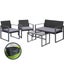 Gardeon 4 Pcs Outdoor Sofa Set Rattan Furniture With Storage Cover Chairs Black Carousel 1