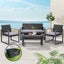 Gardeon 4 Pcs Outdoor Sofa Set Rattan Furniture With Storage Cover Chairs Black Carousel 6