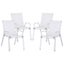 Gardeon 4Pc Outdoor Dining Chairs Stackable Lounge Patio Furniture White Carousel 1