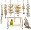 7pcs Wooden Bird Toy Parrot Cage Hammock Chewing Swing Toys Carousel 3