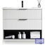 Fremont Fluted Floor Vanity with Arc Top 800mm - Moonlight White Carousel 1