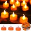 Halloween 12Pack Orange Tea Light Candles Battery Powered LED Tea Lights Wi Carousel 1