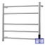 5 Bar 600mm Round Profile Heated Towel Rail With Timer - Chrome Carousel 1