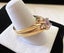 Reversible Gold Tone Flip Ring with Crystal Cluster & Lavender Stone, Size Q 1/4 Carousel 7
