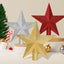 Christmas Tree Topper 20cm Gold Star Tree Topper,Glitter Shatterproof Christmas Carousel 12