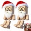 Christmas Shaking Wooden Man Figurine Handmade Dashboard Toy with 12 Funny Faces Carousel 1