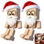 Christmas Shaking Wooden Man Figurine Handmade Dashboard Toy with 12 Funny Faces Carousel 3