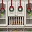 4PCS Christmas Kitchen Cabinet Wreaths with Plaid Bow Ribbon Hanging Cabine Carousel 5