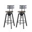 Levede Industrial Adjustable Swivel Bar Stools With Back Wood Counter Chairs x1 Carousel 2