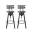 Levede Industrial Adjustable Swivel Bar Stools With Back Wood Counter Chairs x1 Carousel 3
