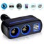 Dual Car Cigarette Plug Converter With Dual USB Adapter For Cars Carousel 1
